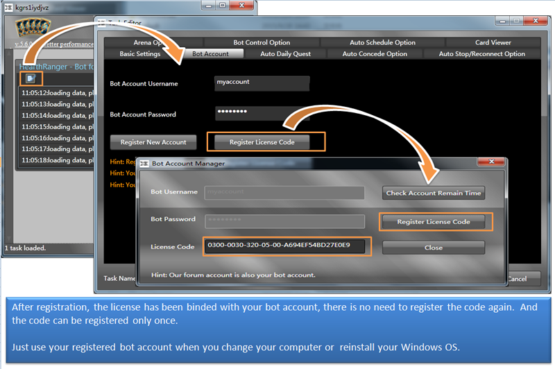 how to register hearthranger license code